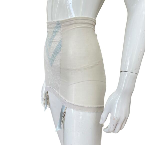 Vintage 1950’s Girdle & Garters, Ice Blue Ribbons, Small - Picture 3 of 6